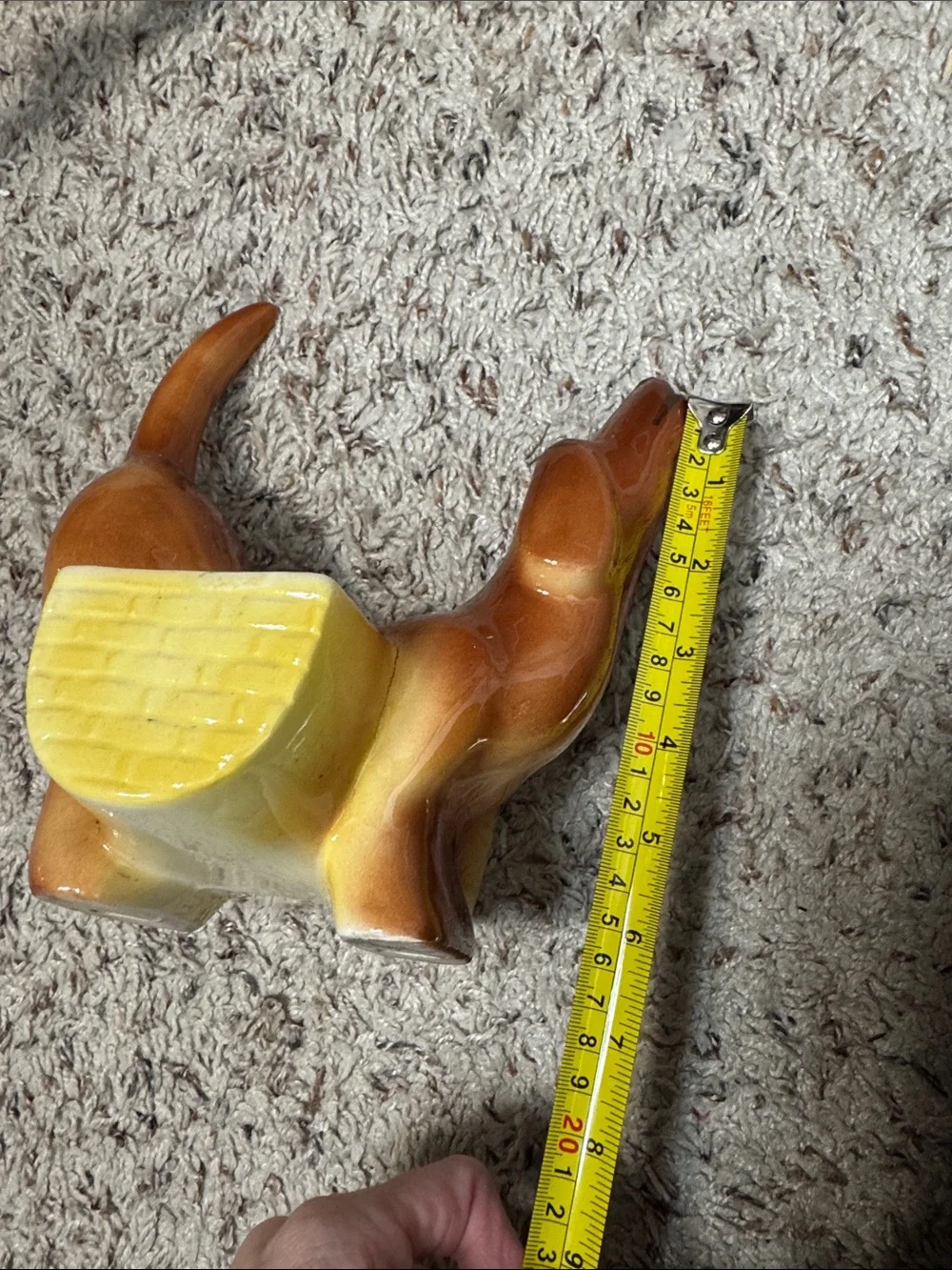 Vintage ceramic weiner dog planter bowl decor